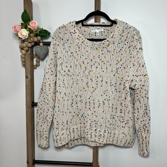 Seven 7 Chunky Popcorn Confetti Rainbow Color Long Sleeve Sweater Size Small - Picture 1 of 7